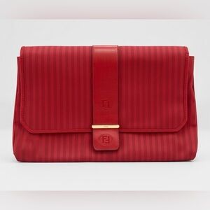 Fendi Red Textured Clutch